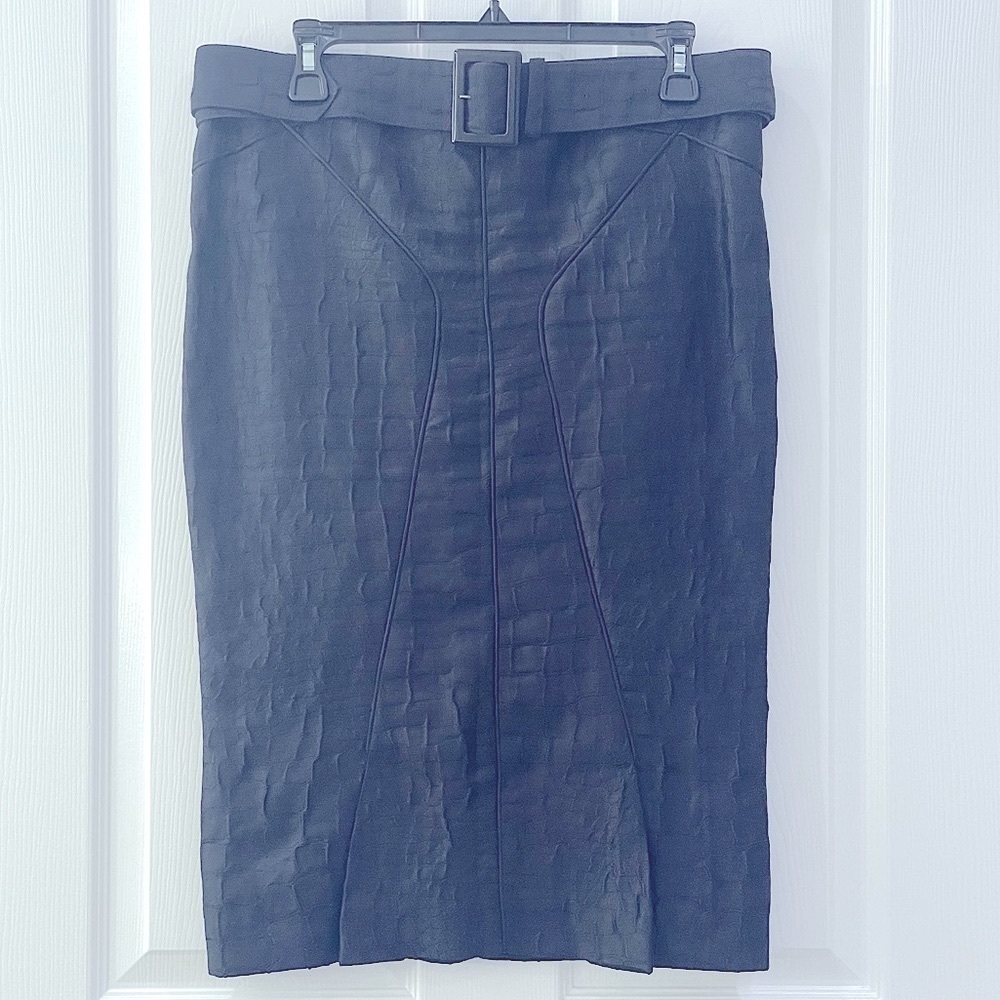 TOM FORD -Black Printed Skirt with Belt